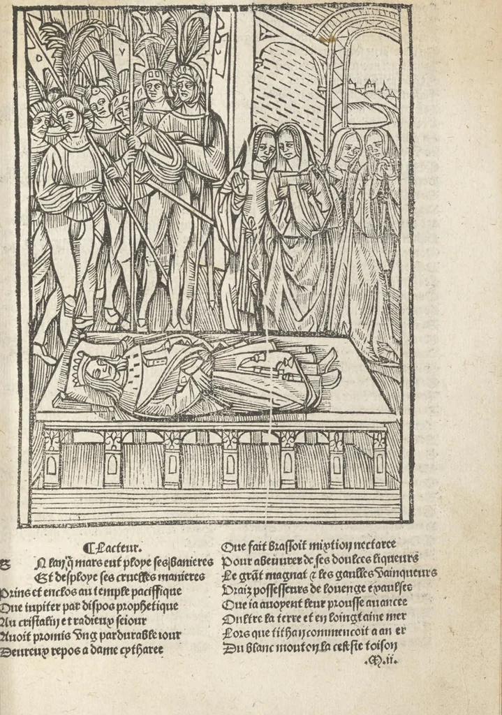 An illustration from Le vergier do[n]neur ... ensemble plusieurs aultres choses faictes [et] composees par ... Octouien de Sainct Gelais ... et par maistre Andry de La Vigne, 1500, leaf 142