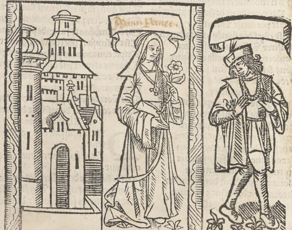 An illustration from Le vergier do[n]neur ... ensemble plusieurs aultres choses faictes [et] composees par ... Octouien de Sainct Gelais ... et par maistre Andry de La Vigne, 1500, leaf 367