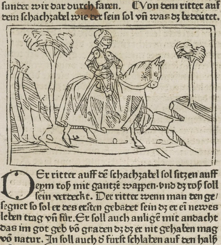An illustration from De ludo scachorum, 1477, leaf 29