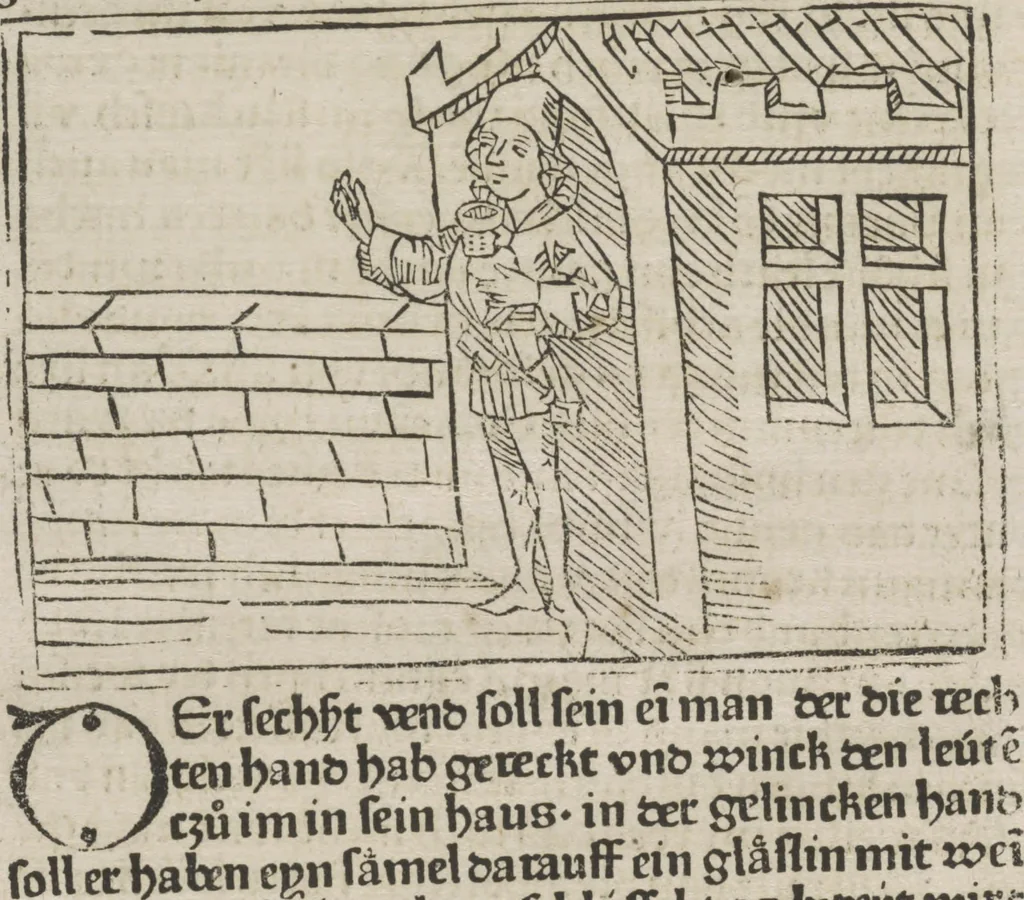 An illustration from De ludo scachorum, 1477, leaf 67