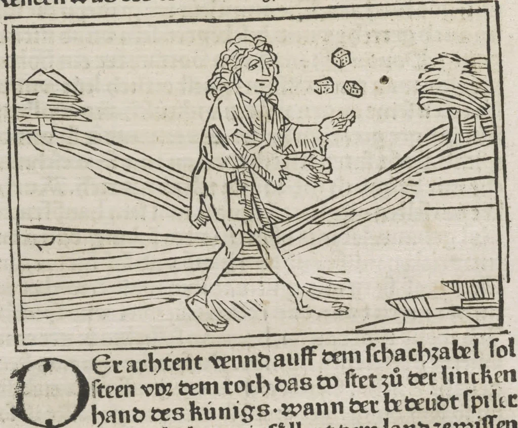 An illustration from De ludo scachorum, 1477, leaf 73
