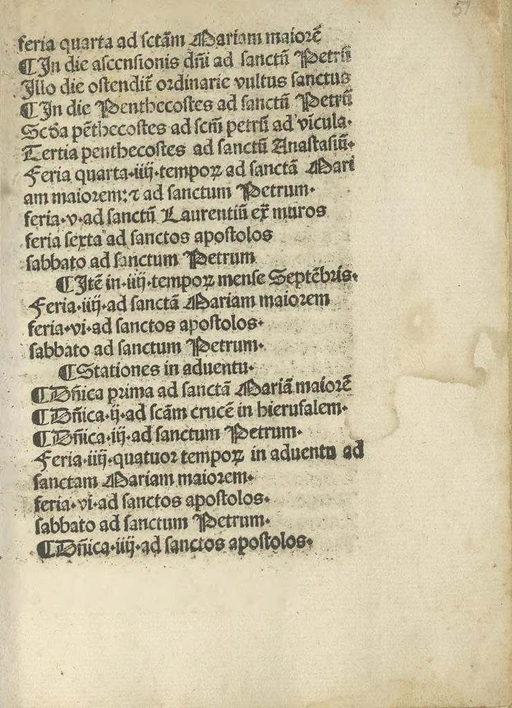 An illustration from Indulgentiae ecclesiarum urbis Romae, 1491, leaf 106