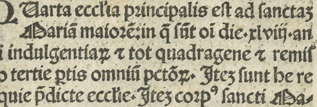 An illustration from Indulgentiae ecclesiarum urbis Romae, 1491, leaf 50