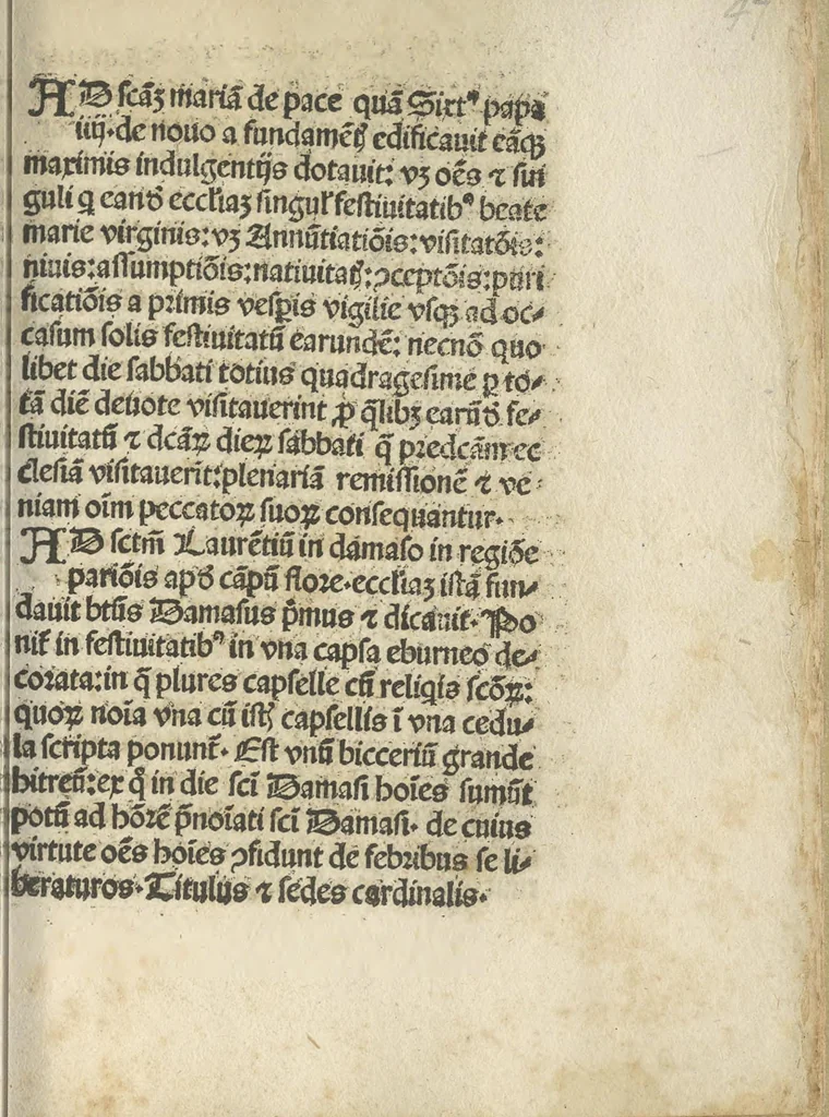 An illustration from Indulgentiae ecclesiarum urbis Romae, 1491, leaf 98