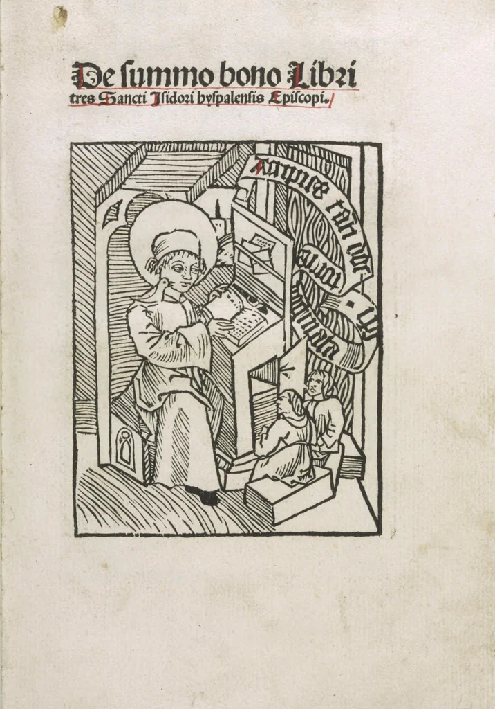 An illustration from De summo bono libri tres Sancti Isidori, Hyspaliensis Episcopi, 1492, leaf 6