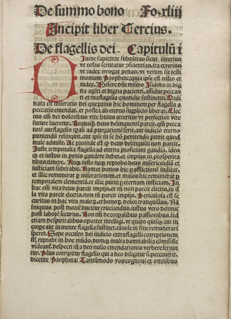 An illustration from De summo bono libri tres Sancti Isidori, Hyspaliensis Episcopi, 1492, leaf 98