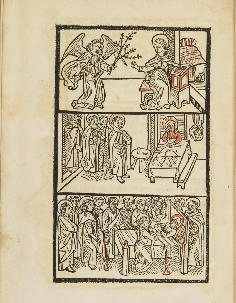 An illustration from Itinerarium seu peregrinatio Beate Virginis [et] Dei genitricis Marie, 1490, leaf 68