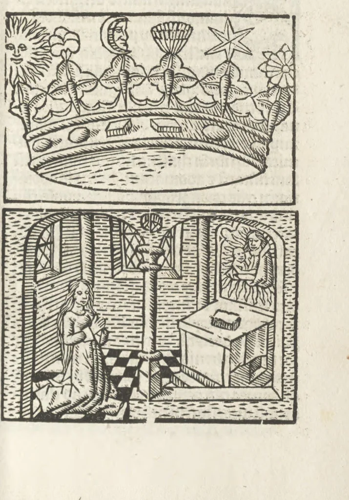 An illustration from Corona mistica Beate Marie Virginis gloriose, 1492, leaf 100