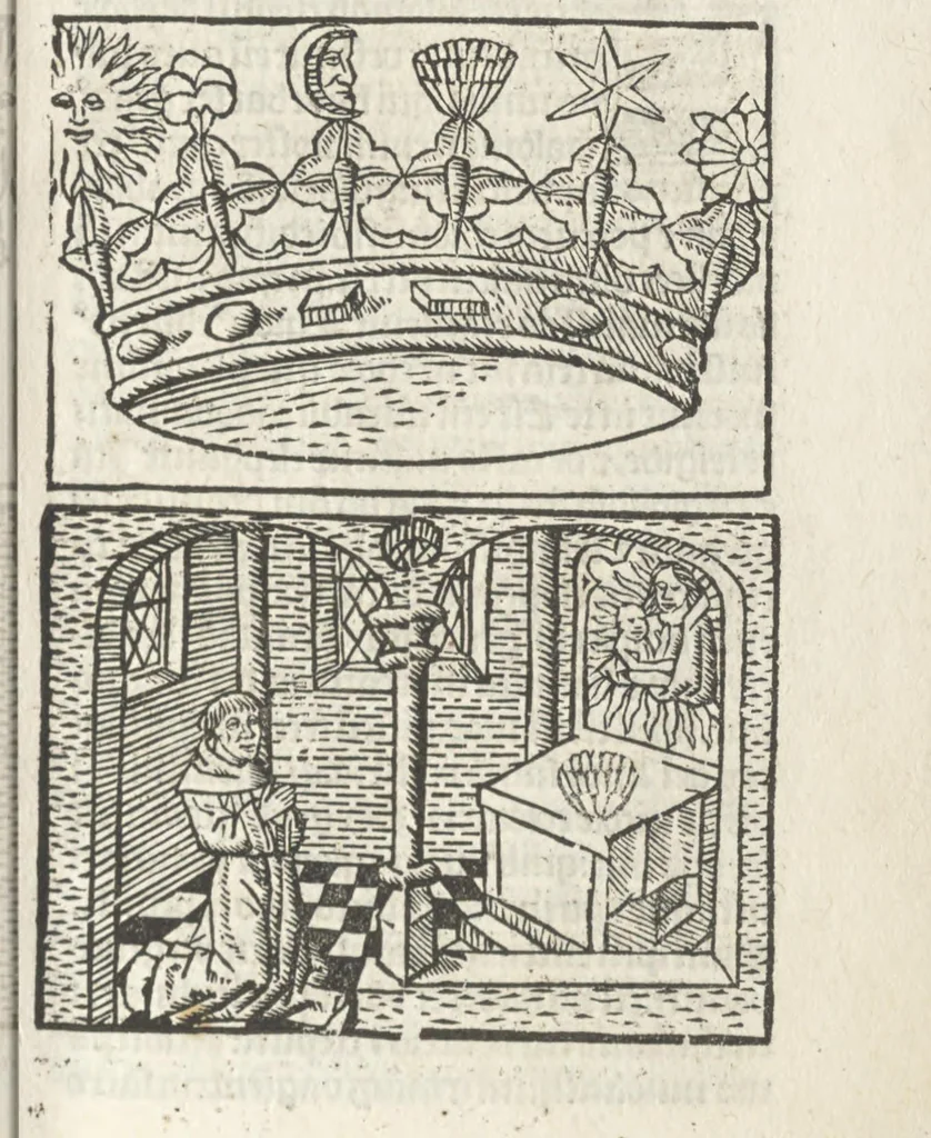 An illustration from Corona mistica Beate Marie Virginis gloriose, 1492, leaf 134