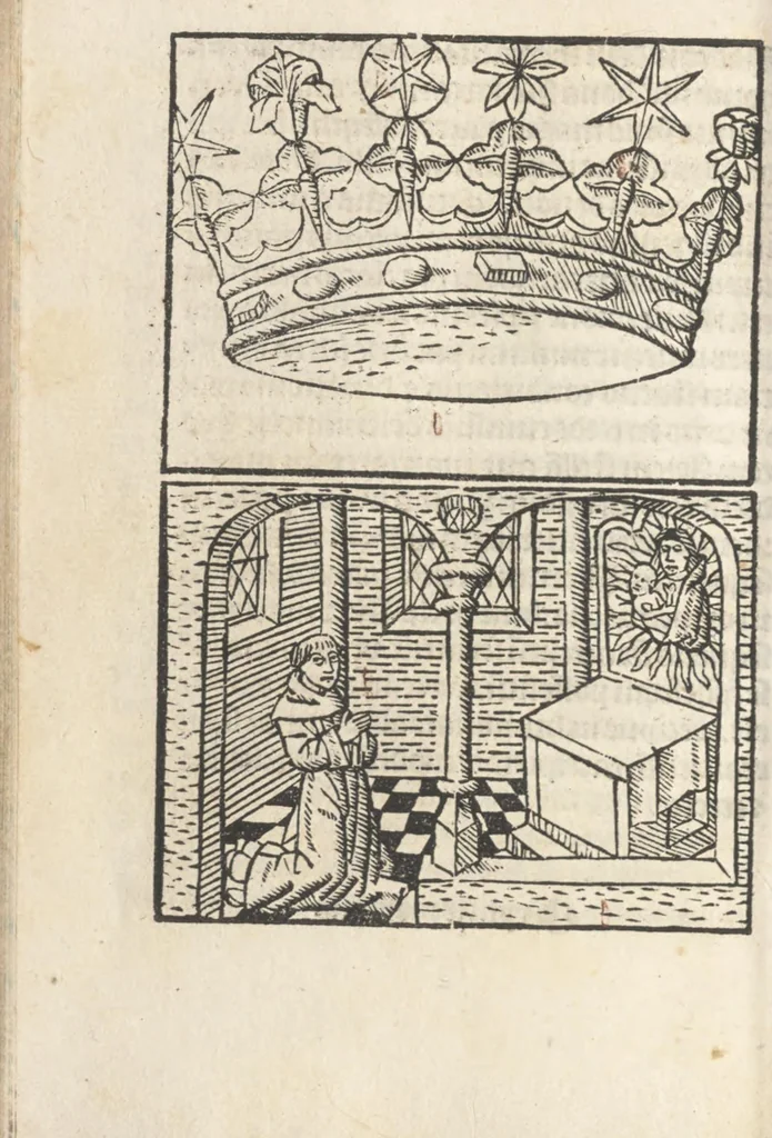 An illustration from Corona mistica Beate Marie Virginis gloriose, 1492, leaf 17
