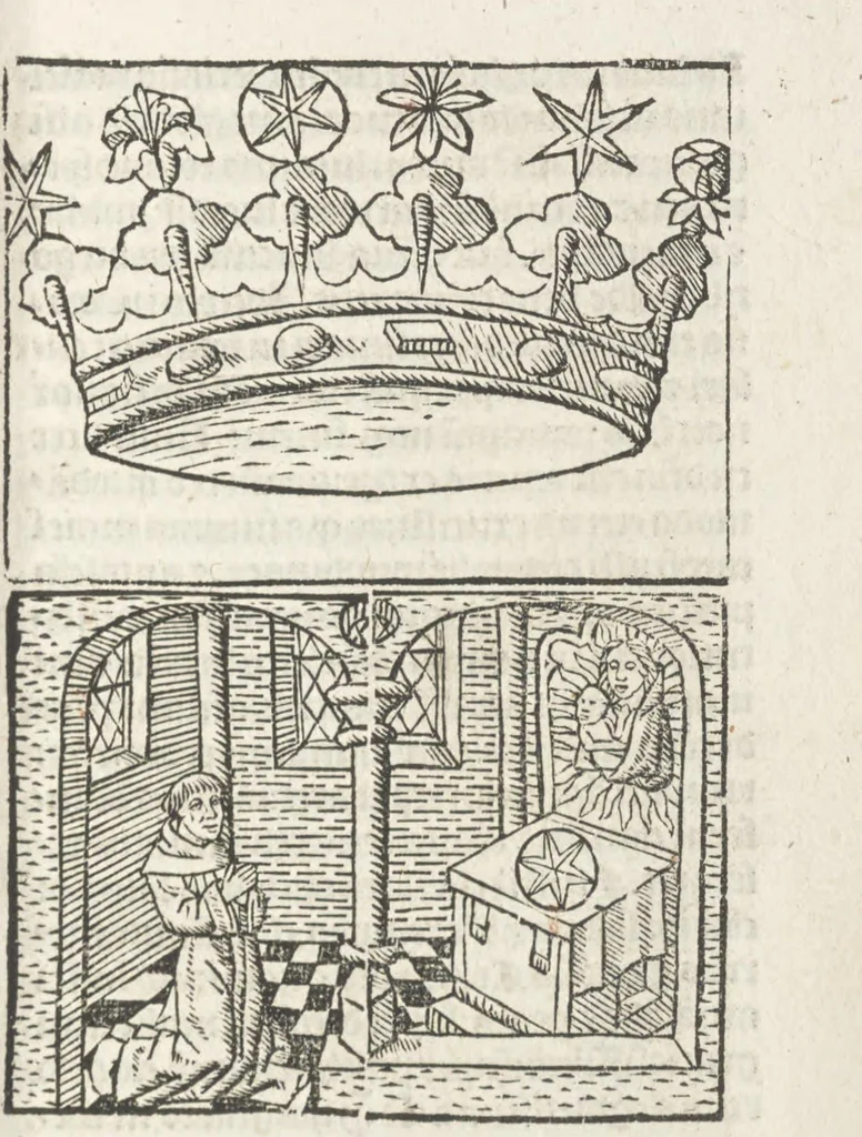 An illustration from Corona mistica Beate Marie Virginis gloriose, 1492, leaf 26