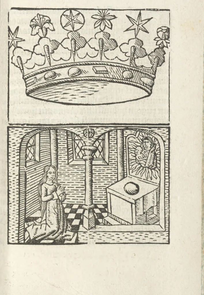 An illustration from Corona mistica Beate Marie Virginis gloriose, 1492, leaf 62