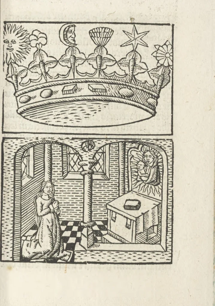 An illustration from Corona mistica Beate Marie Virginis gloriose, 1492, leaf 70