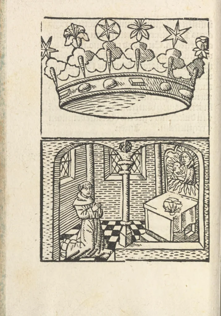 An illustration from Corona mistica Beate Marie Virginis gloriose, 1492, leaf 75