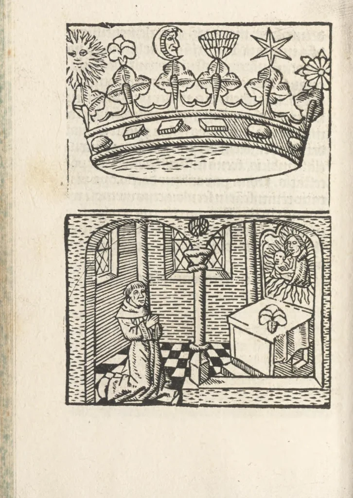 An illustration from Corona mistica Beate Marie Virginis gloriose, 1492, leaf 95