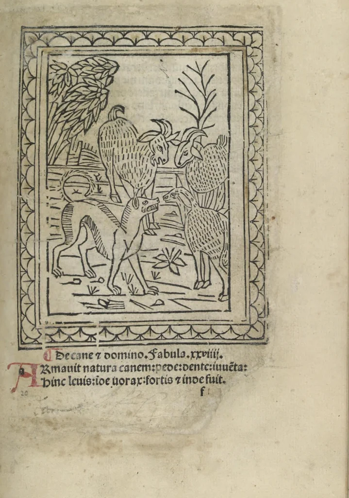 An illustration from Chosi falsa speranza ne martelia, non lassar mai lo certo per lo incerto, se non che del tuo proprio fie diserto, 1487, leaf 55