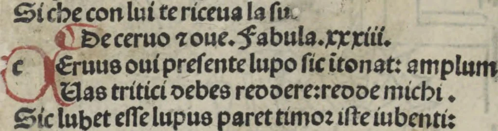 An illustration from Chosi falsa speranza ne martelia, non lassar mai lo certo per lo incerto, se non che del tuo proprio fie diserto, 1487, leaf 66