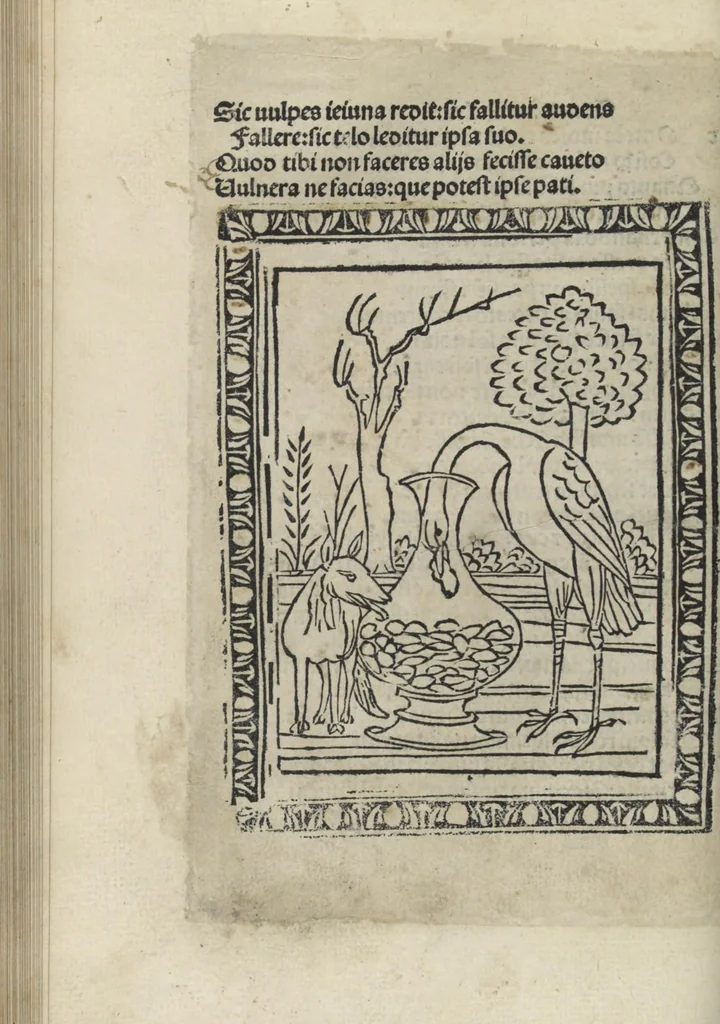 An illustration from Chosi falsa speranza ne martelia, non lassar mai lo certo per lo incerto, se non che del tuo proprio fie diserto, 1487, leaf 72