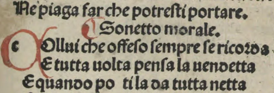 An illustration from Chosi falsa speranza ne martelia, non lassar mai lo certo per lo incerto, se non che del tuo proprio fie diserto, 1487, leaf 73
