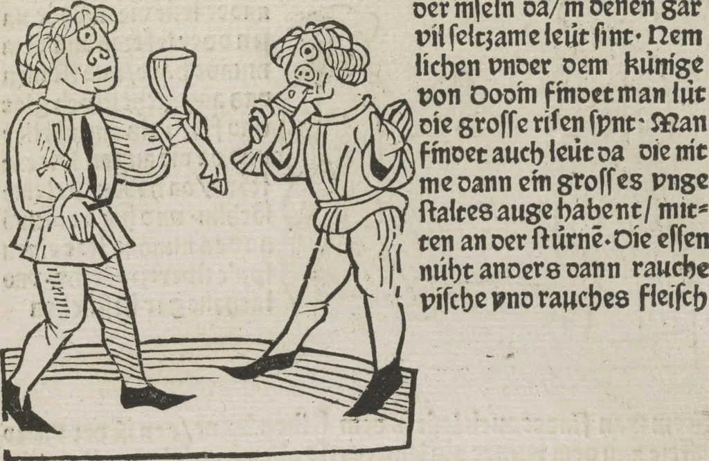 An illustration from Itinerarium, 1484, leaf 104