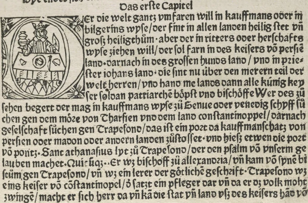 An illustration from Itinerarium, 1484, leaf 76