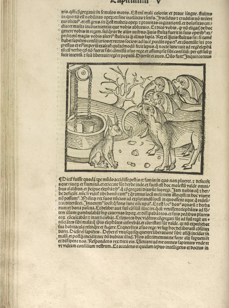 An illustration from Directorium humanae vite, alias Parabole antiquoru[m] sapientu[m], 1488, leaf 101