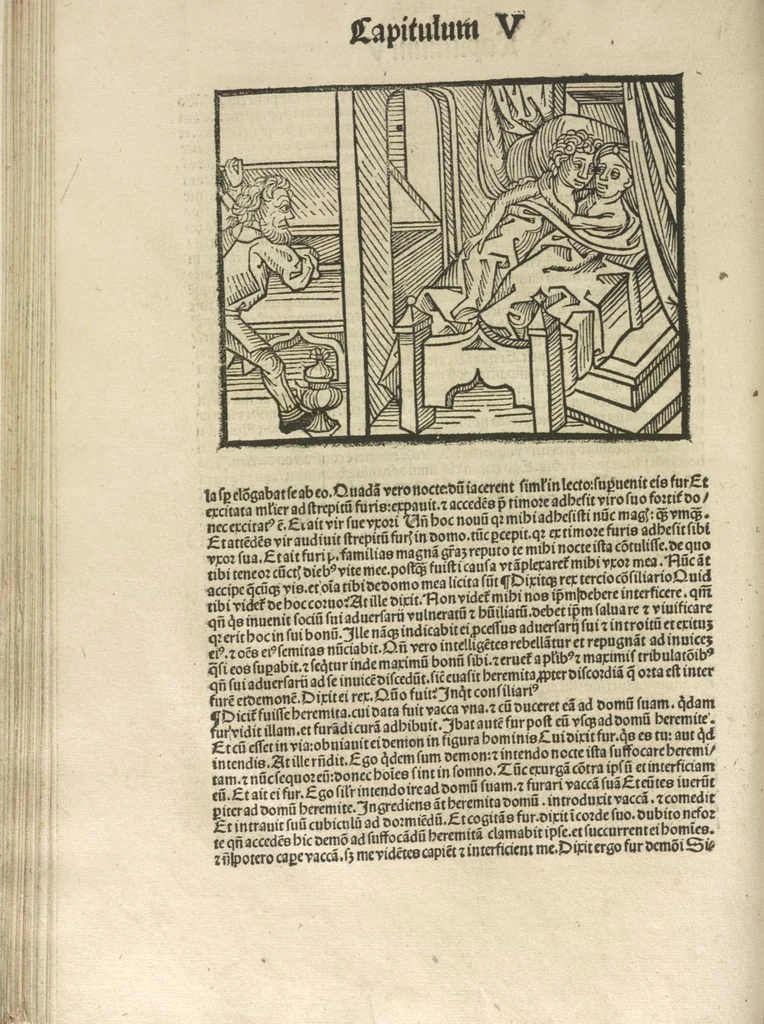An illustration from Directorium humanae vite, alias Parabole antiquoru[m] sapientu[m], 1488, leaf 107
