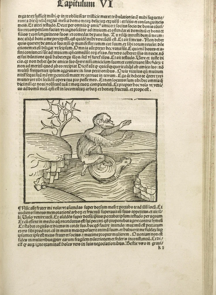 An illustration from Directorium humanae vite, alias Parabole antiquoru[m] sapientu[m], 1488, leaf 118