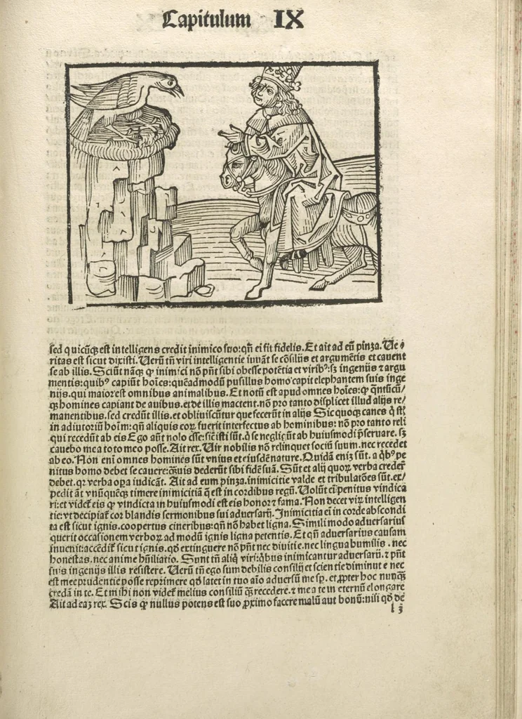 An illustration from Directorium humanae vite, alias Parabole antiquoru[m] sapientu[m], 1488, leaf 130
