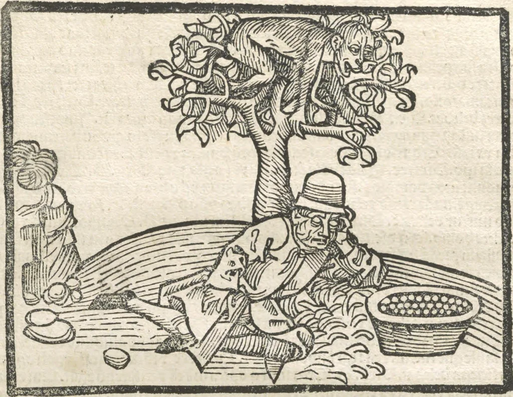 An illustration from Directorium humanae vite, alias Parabole antiquoru[m] sapientu[m], 1488, leaf 142