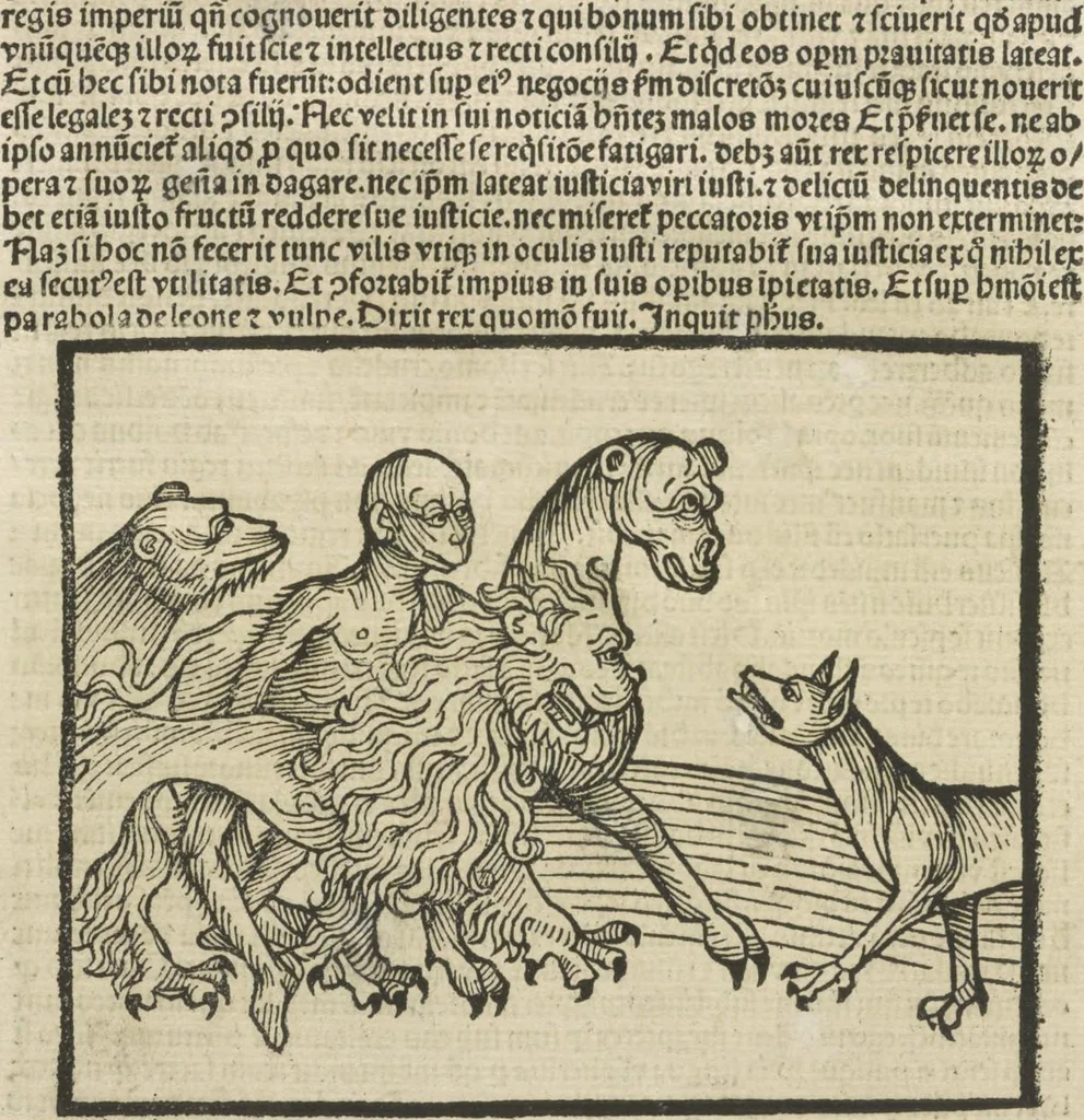 An illustration from Directorium humanae vite, alias Parabole antiquoru[m] sapientu[m], 1488, leaf 150