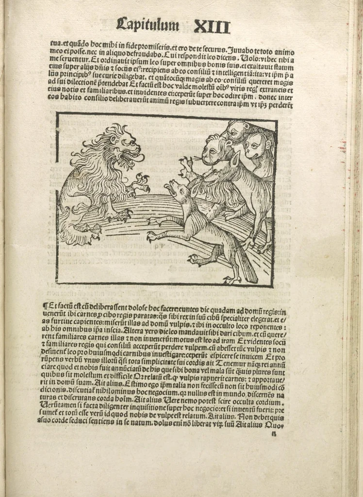 An illustration from Directorium humanae vite, alias Parabole antiquoru[m] sapientu[m], 1488, leaf 152