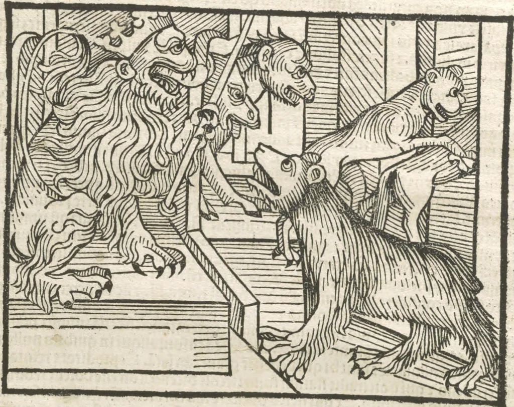 An illustration from Directorium humanae vite, alias Parabole antiquoru[m] sapientu[m], 1488, leaf 154