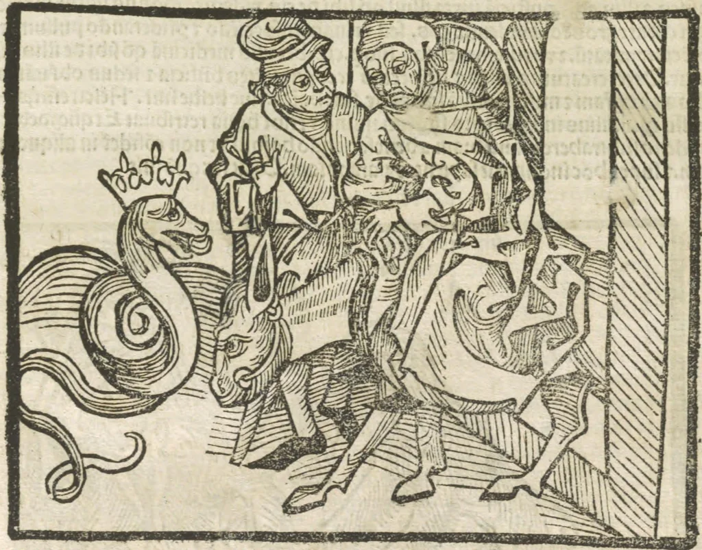 An illustration from Directorium humanae vite, alias Parabole antiquoru[m] sapientu[m], 1488, leaf 157