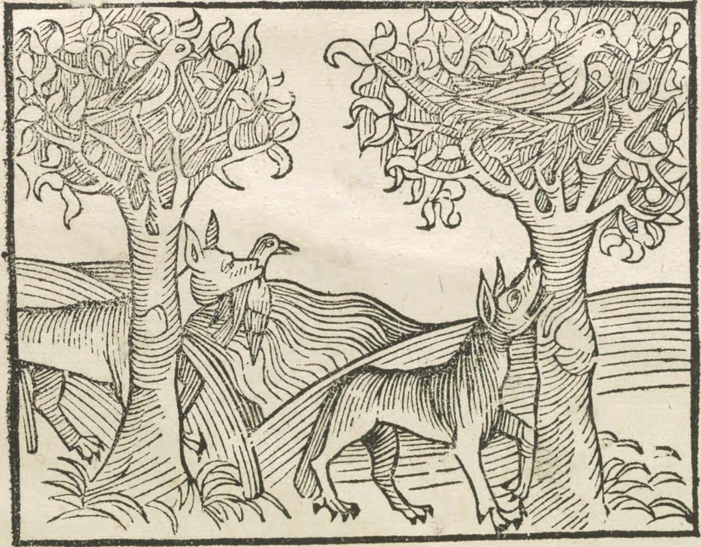 An illustration from Directorium humanae vite, alias Parabole antiquoru[m] sapientu[m], 1488, leaf 170