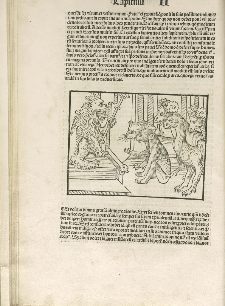 An illustration from Directorium humanae vite, alias Parabole antiquoru[m] sapientu[m], 1488, leaf 31