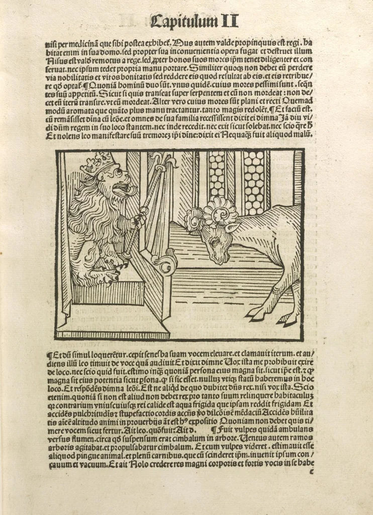 An illustration from Directorium humanae vite, alias Parabole antiquoru[m] sapientu[m], 1488, leaf 32