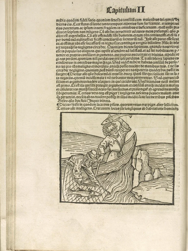 An illustration from Directorium humanae vite, alias Parabole antiquoru[m] sapientu[m], 1488, leaf 43