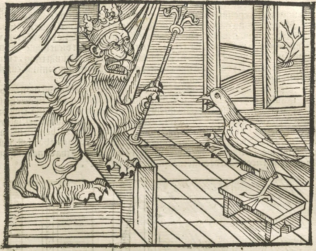 An illustration from Directorium humanae vite, alias Parabole antiquoru[m] sapientu[m], 1488, leaf 50