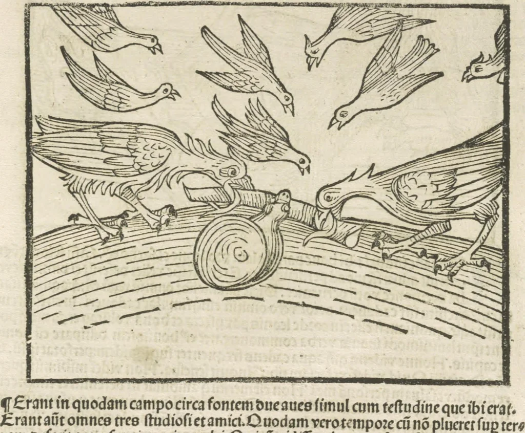 An illustration from Directorium humanae vite, alias Parabole antiquoru[m] sapientu[m], 1488, leaf 53