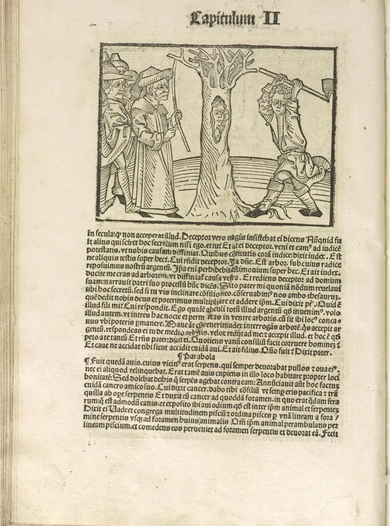 An illustration from Directorium humanae vite, alias Parabole antiquoru[m] sapientu[m], 1488, leaf 59