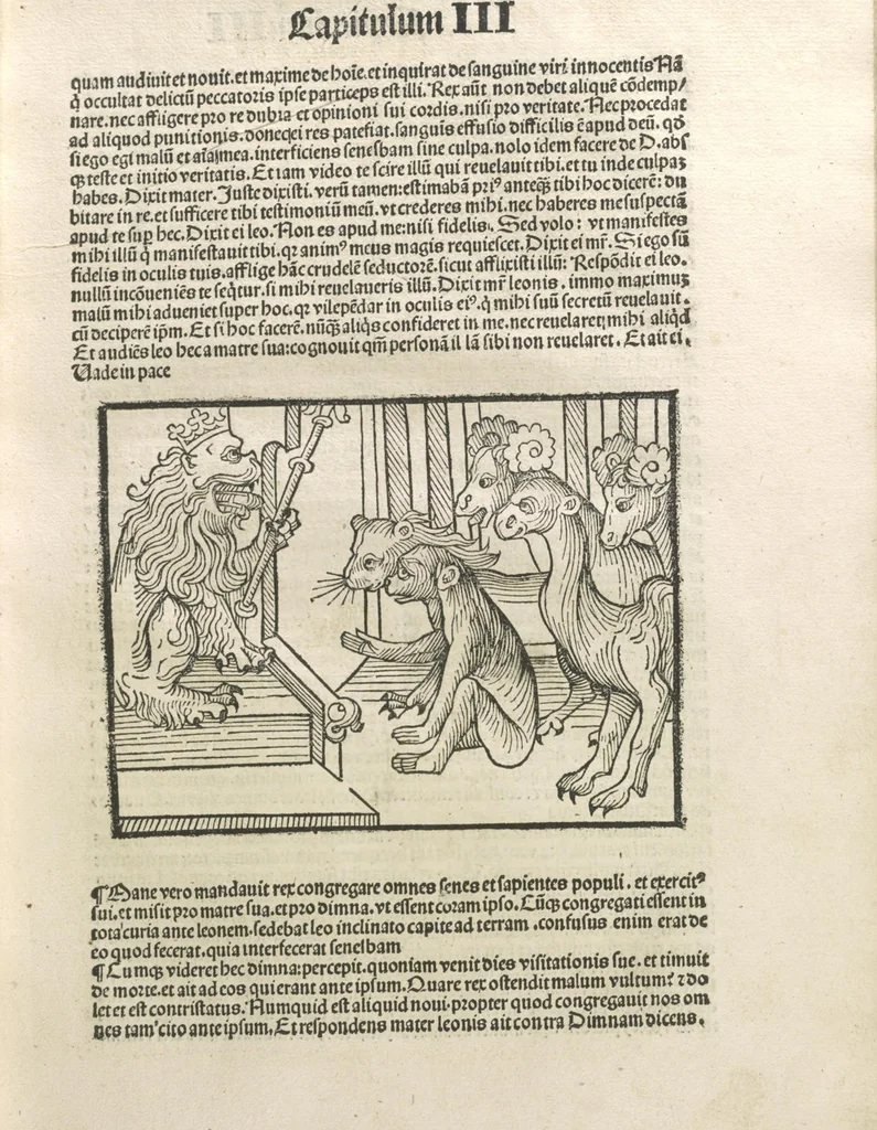 An illustration from Directorium humanae vite, alias Parabole antiquoru[m] sapientu[m], 1488, leaf 66