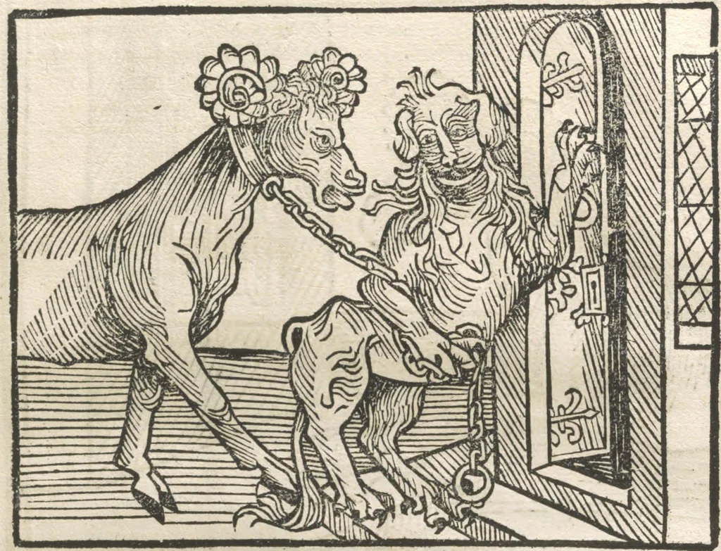 An illustration from Directorium humanae vite, alias Parabole antiquoru[m] sapientu[m], 1488, leaf 70