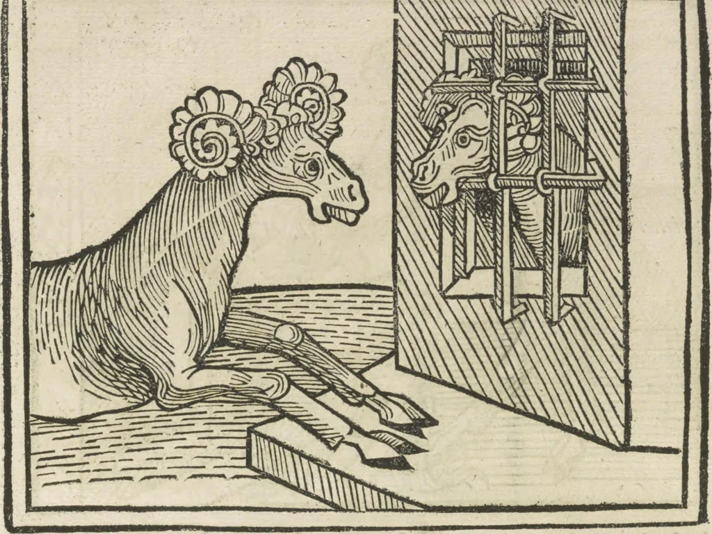 An illustration from Directorium humanae vite, alias Parabole antiquoru[m] sapientu[m], 1488, leaf 71