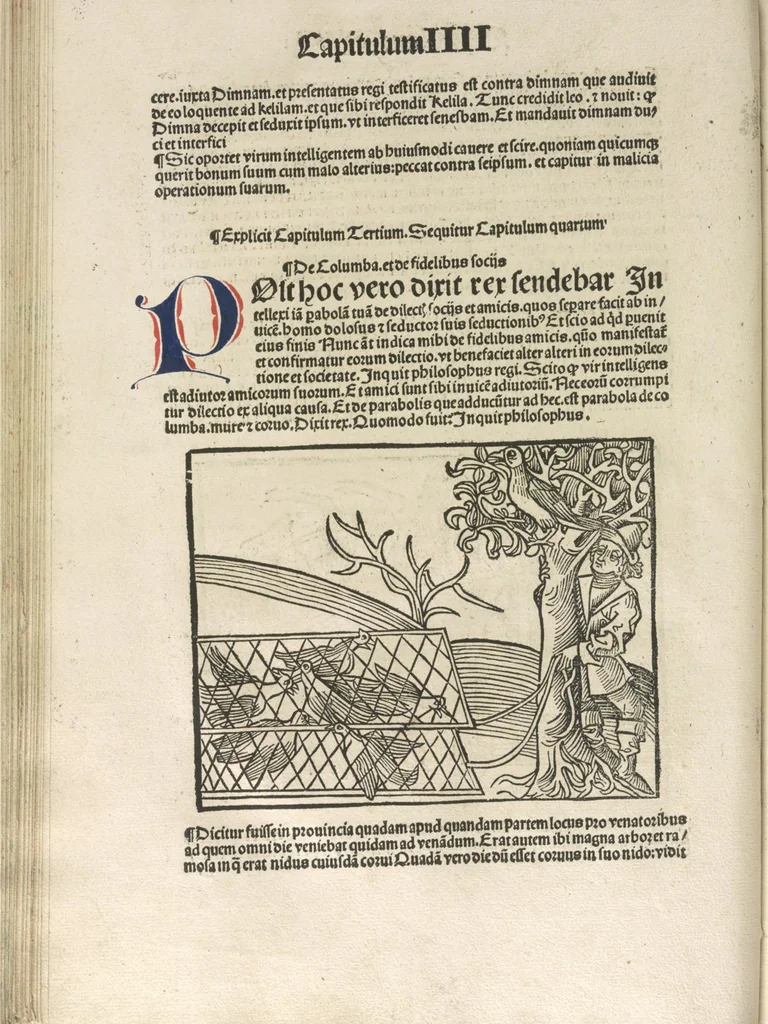 An illustration from Directorium humanae vite, alias Parabole antiquoru[m] sapientu[m], 1488, leaf 83