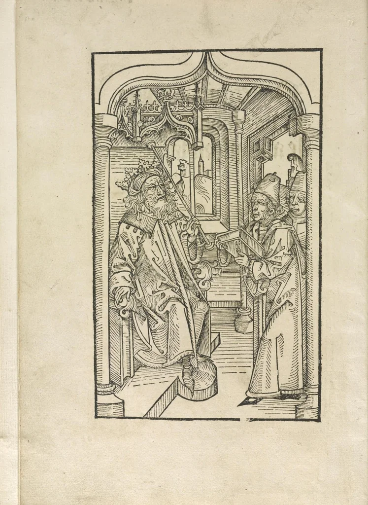 An illustration from Directorium humanae vite, alias Parabole antiquoru[m] sapientu[m], 1488, leaf 9