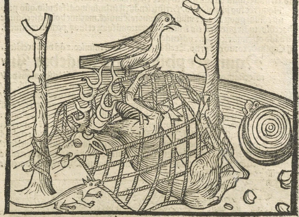 An illustration from Directorium humanae vite, alias Parabole antiquoru[m] sapientu[m], 1488, leaf 96