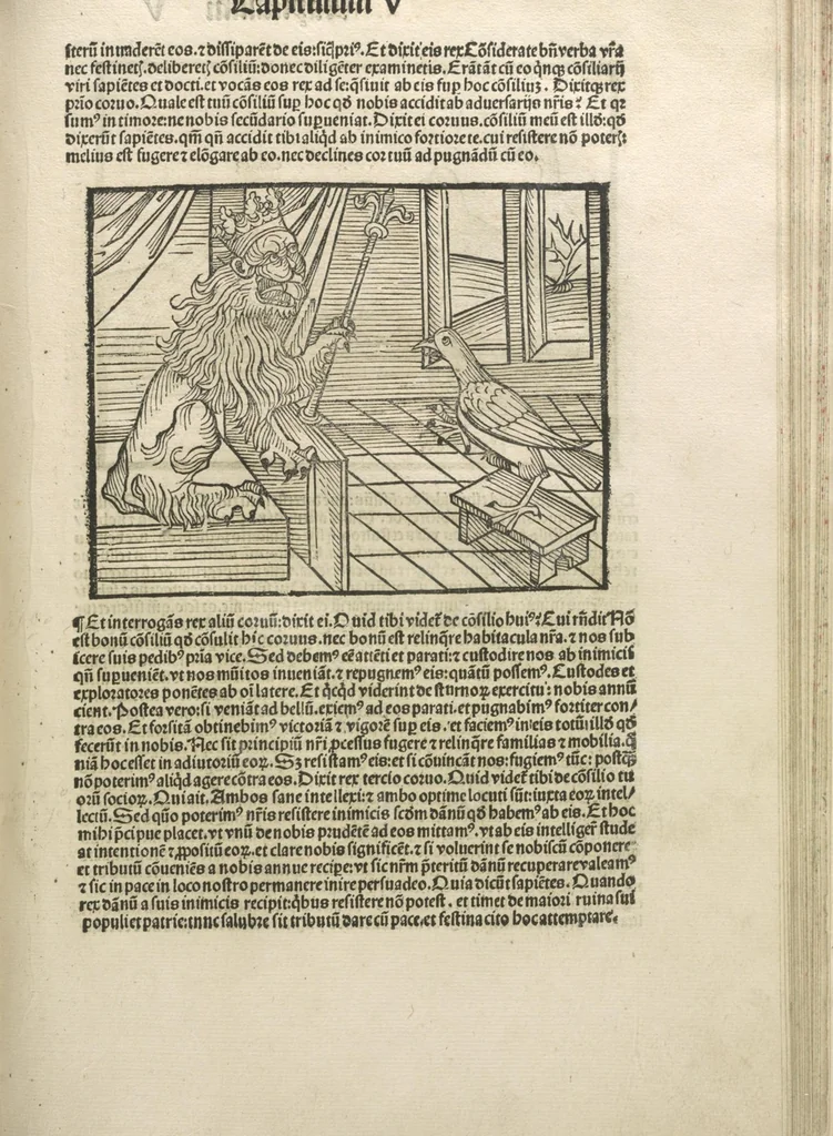 An illustration from Directorium humanae vite, alias Parabole antiquoru[m] sapientu[m], 1488, leaf 98