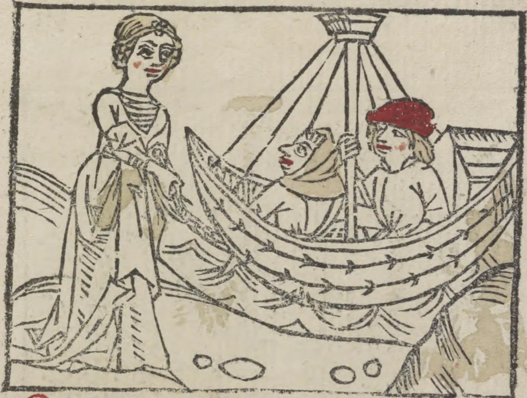 An illustration from De generatione Christi, sive Defensorium inviolatae castitatis B.V. Mariae, 1476, leaf 21