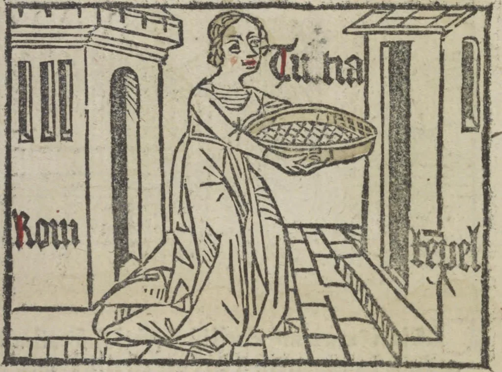 An illustration from De generatione Christi, sive Defensorium inviolatae castitatis B.V. Mariae, 1476, leaf 22
